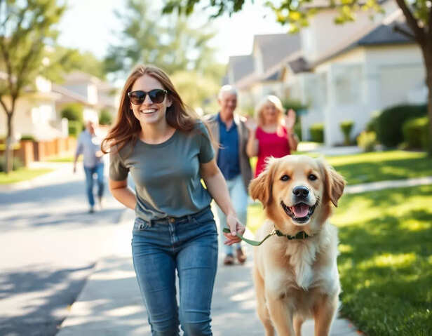 Sunny Stroll with Pup