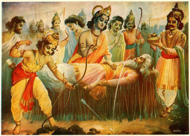 Bhishma on the Bed of Arr