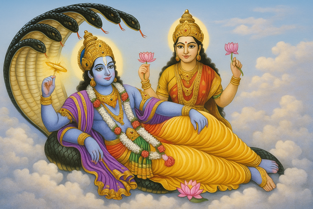 Vishnu and Lakshmi in Hea