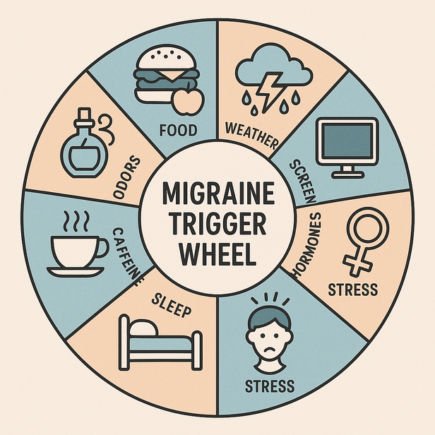 Migraine trigger wheel