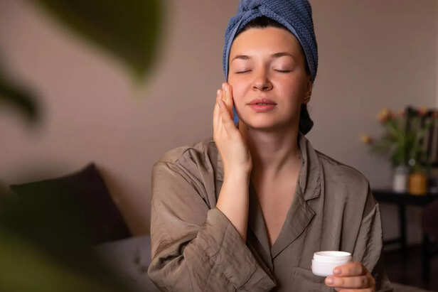 Applying moisturizer