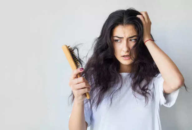 Woman with hairfall