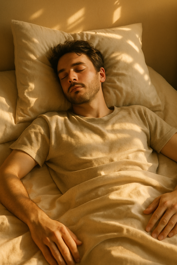 Person resting calmly