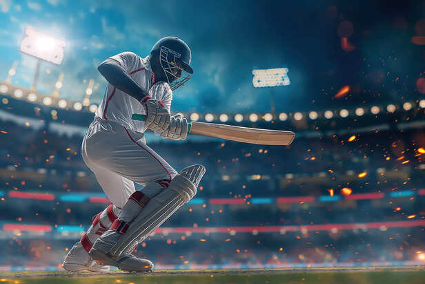 Cricket action.