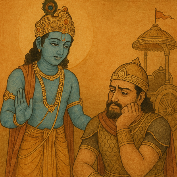 Krishna Consoles Arjuna
