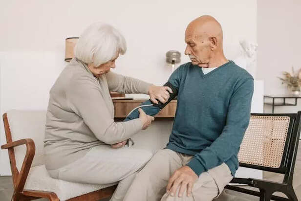 An old couple checking th