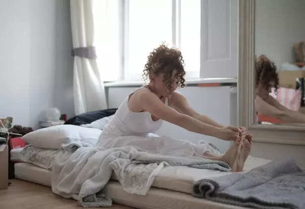 A woman exercising