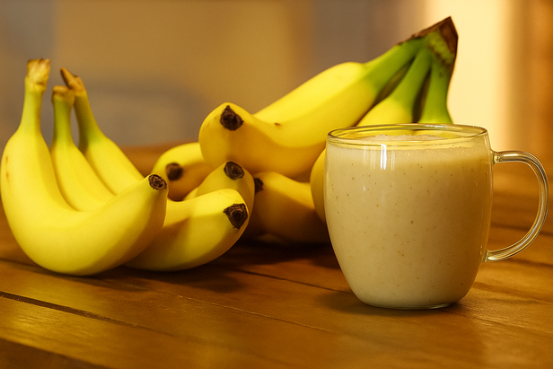 Banana almond lassi