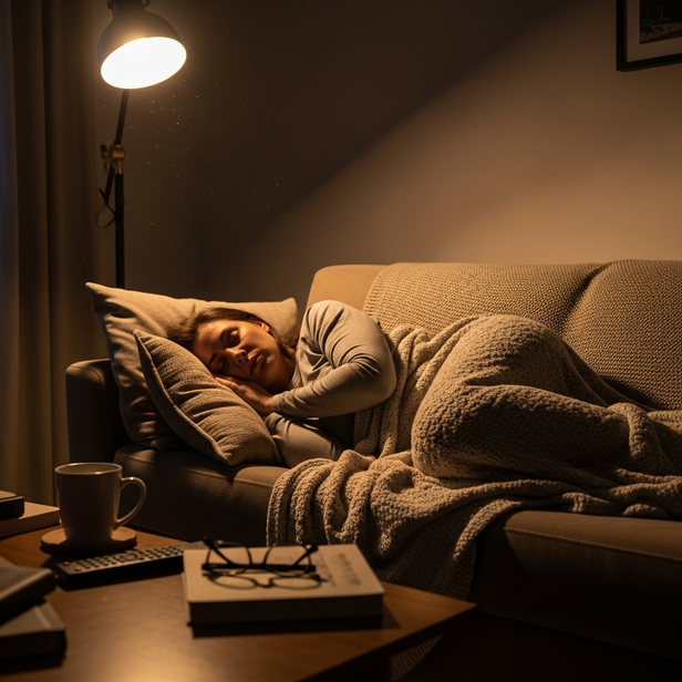 tired person resting on c
