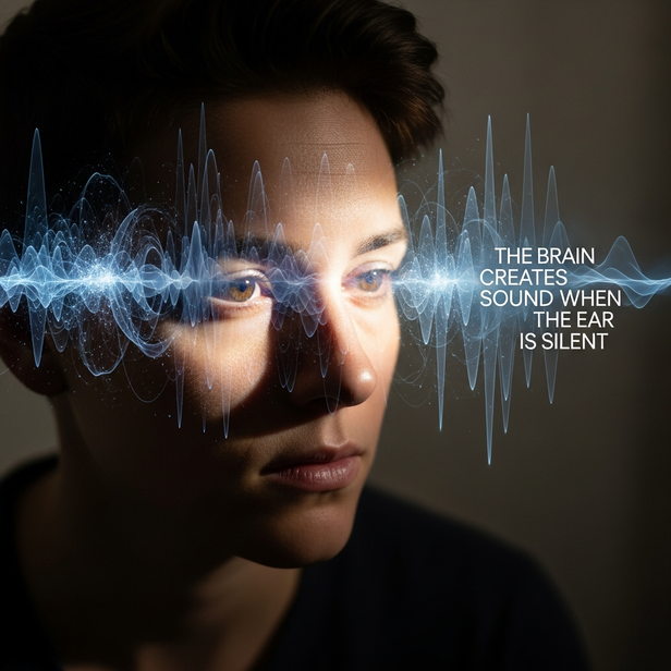 The brain creates sound when the ear is silent_